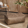 Pouf En Cuir long taupe 