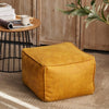 Pouf En Cuir carré jaune 