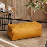 Pouf En Cuir long jaune 